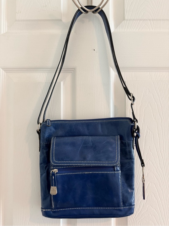 Giani Bernini Handbags - Navy Leather Giani Bernini Bag - Classic Women's Shoulder Bag